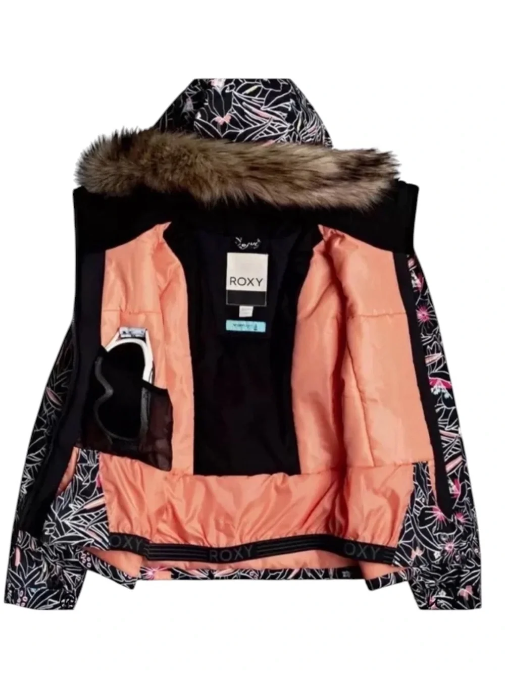 Roxy American Pie Girl Jacket True Black Outlines Girls XL/14